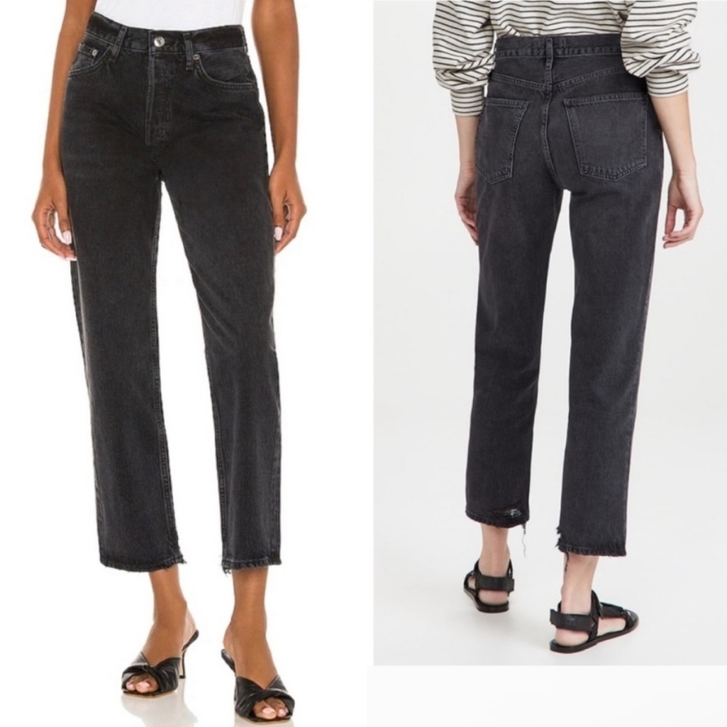 Agolde Lana Mid-Rise Straight Jeans In Conduct